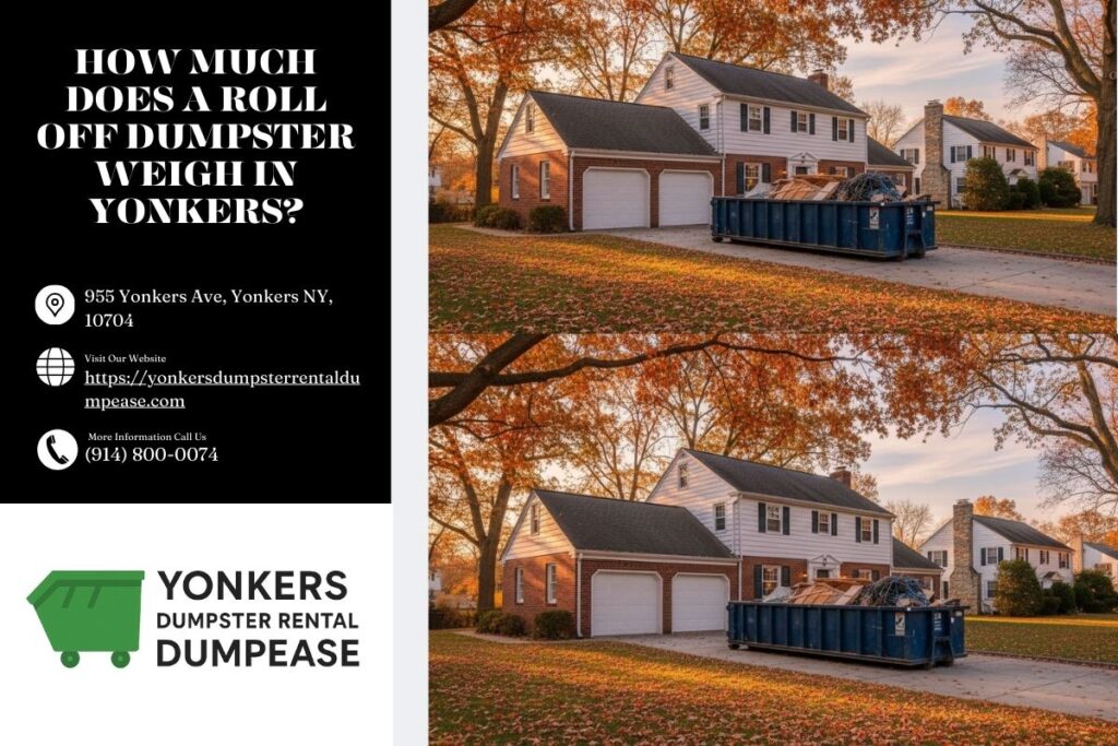 How Much Does A Roll Off Dumpster Weigh in Yonkers? 1 How Much Does A Roll Off Dumpster Weigh in Yonkers